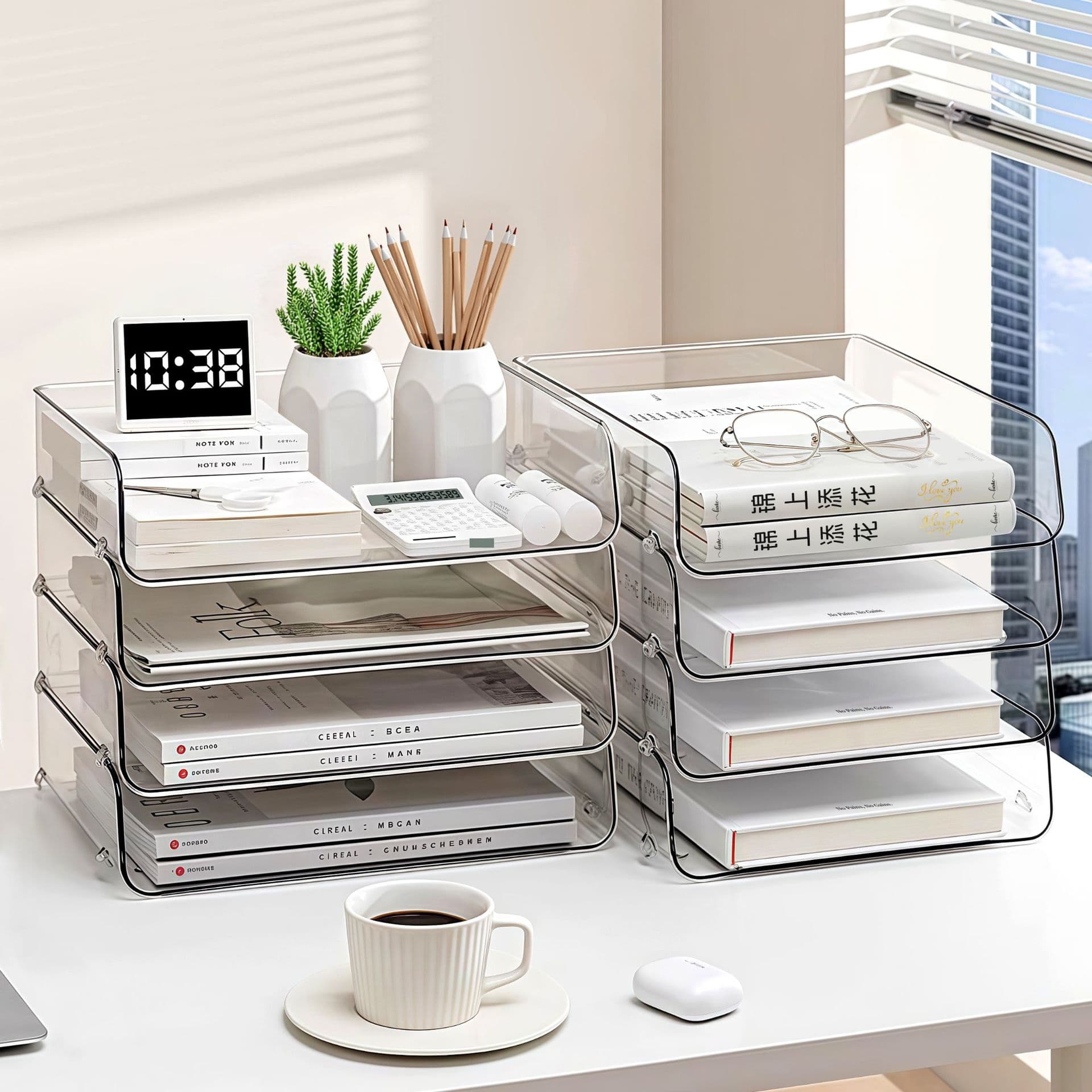 Clear Acrylic Desk Organiser