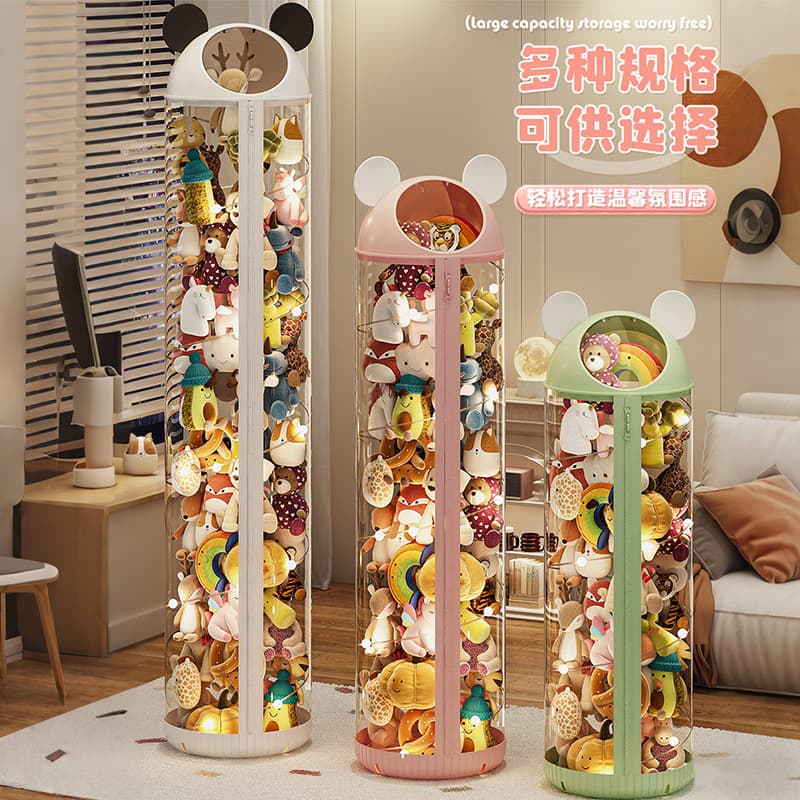 Plush Toy Storage Barrel with Light