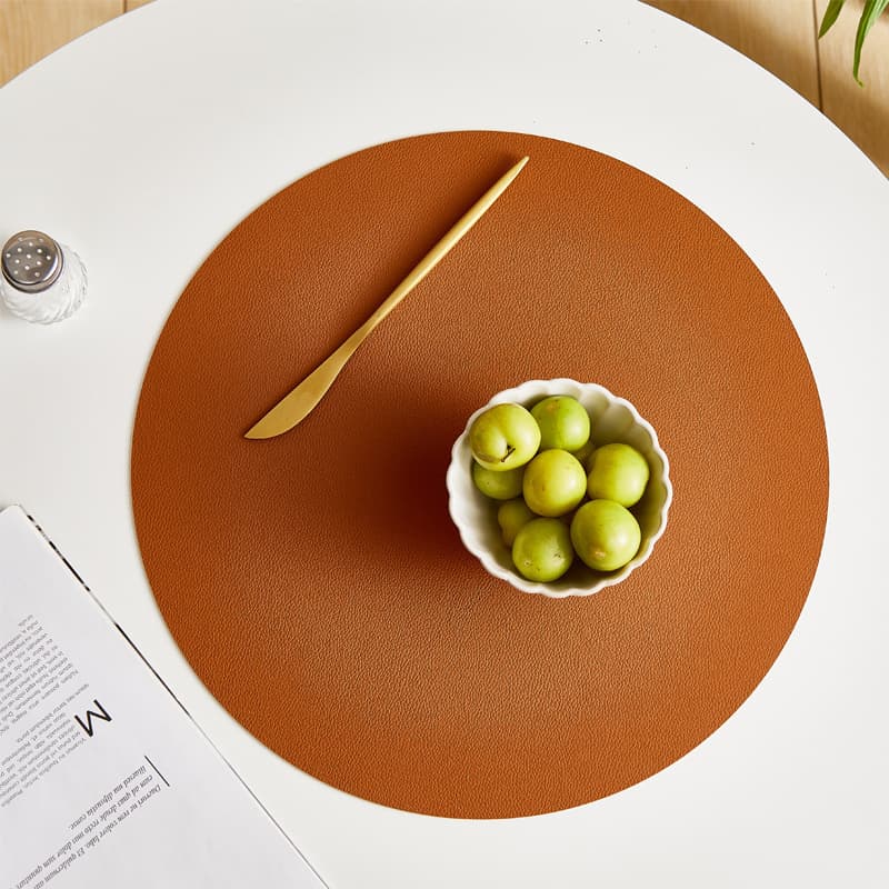 Double-Layer Leather Placemat & Coaster